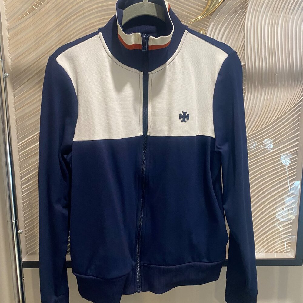 Tory Sport Track Jacket (M, Blue + Cream)
